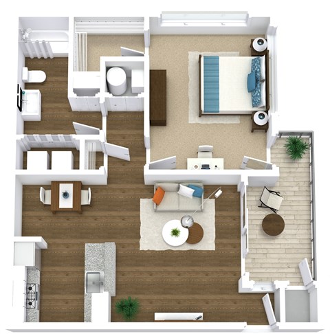 a floor plan of a house with a bedroom and a living room